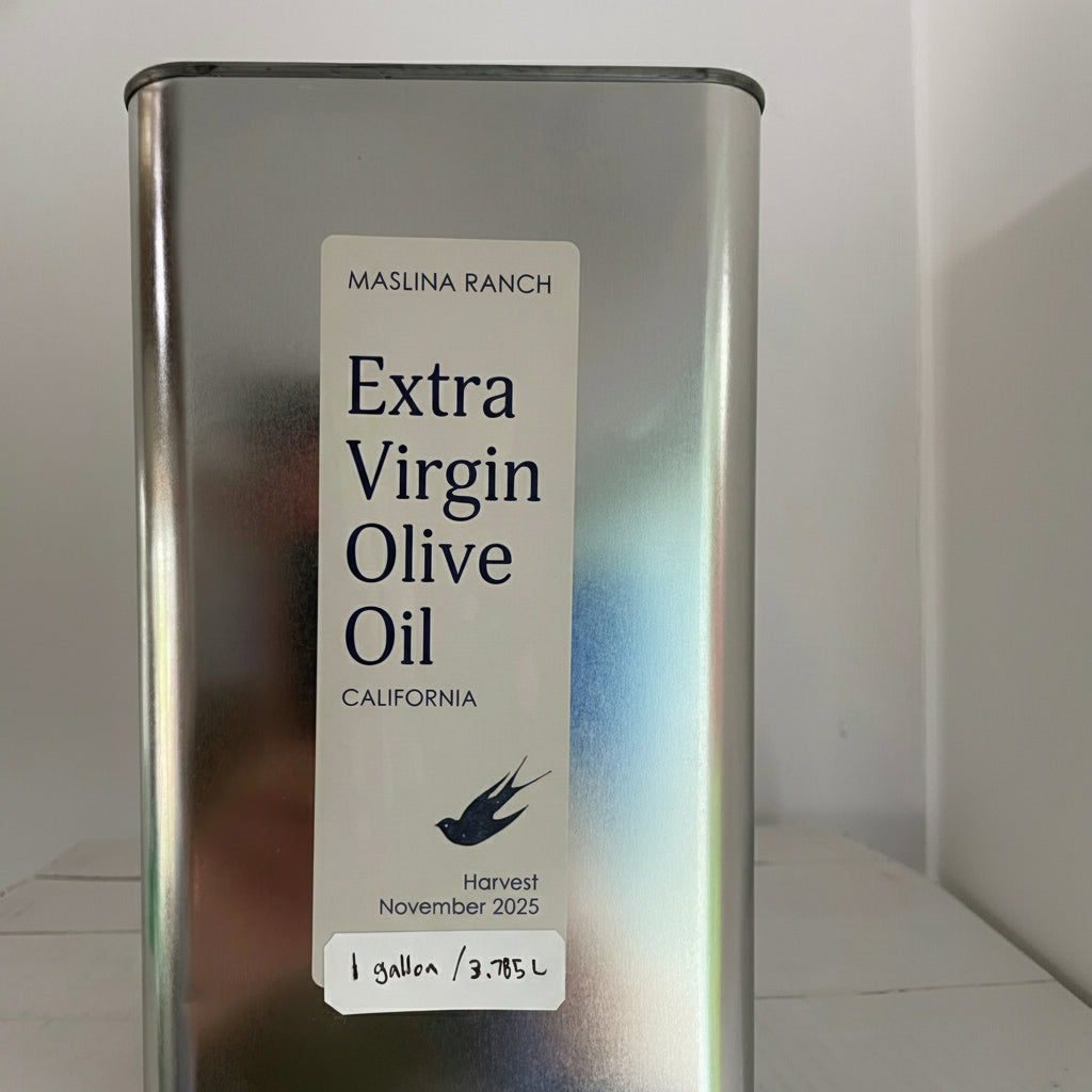 2025 California Extra Virgin Olive Oil - 1 Gallon Tin